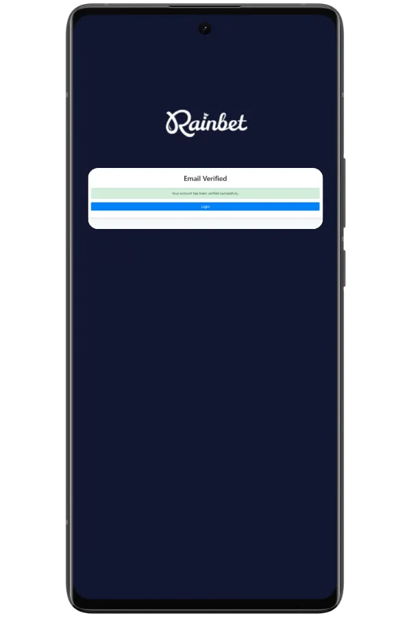 Rainbet εγγραφή βήμα 4
